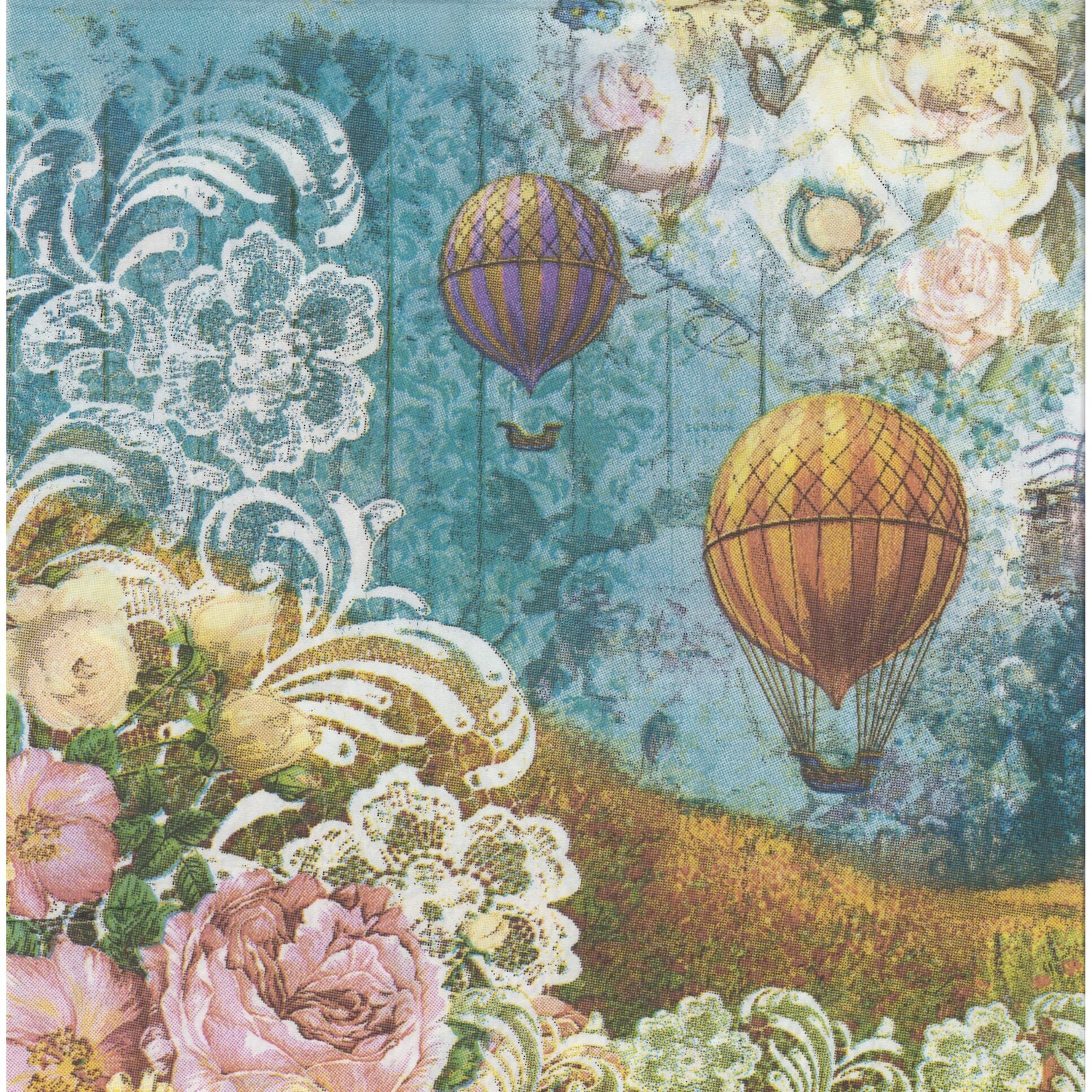 S&S Sunshine Napkin/Serviette - Vintage Hot Air Balloon