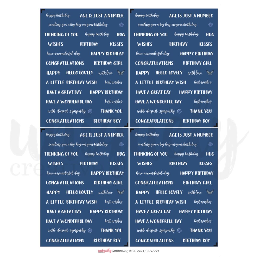 Uniquely Creative Cut-a-Part Mini Sheet - Something Blue
