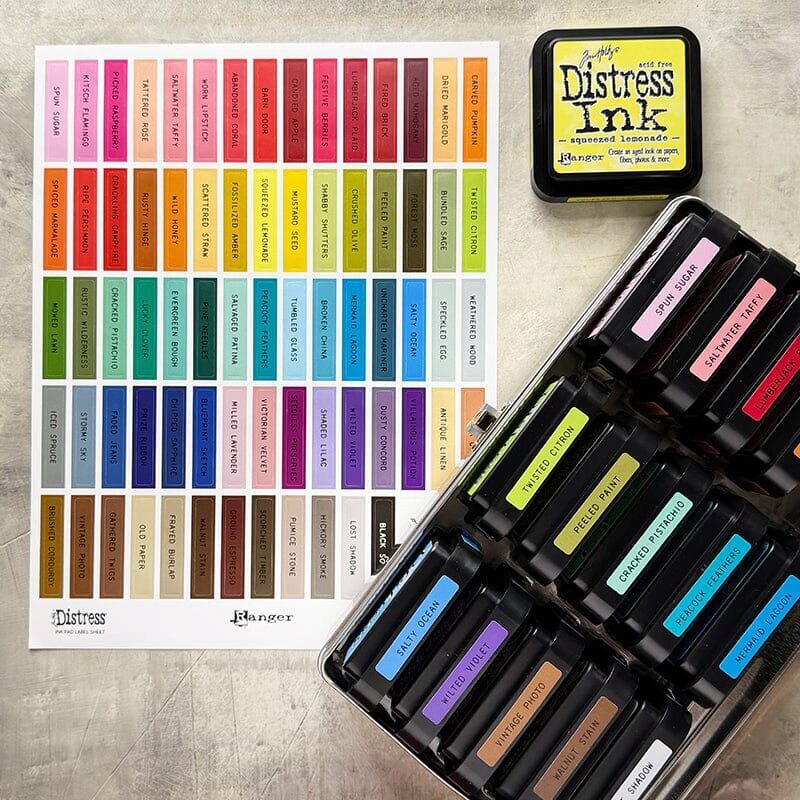 Tim Holtz Distress® Ink Pad Label Sheet - Black Printing