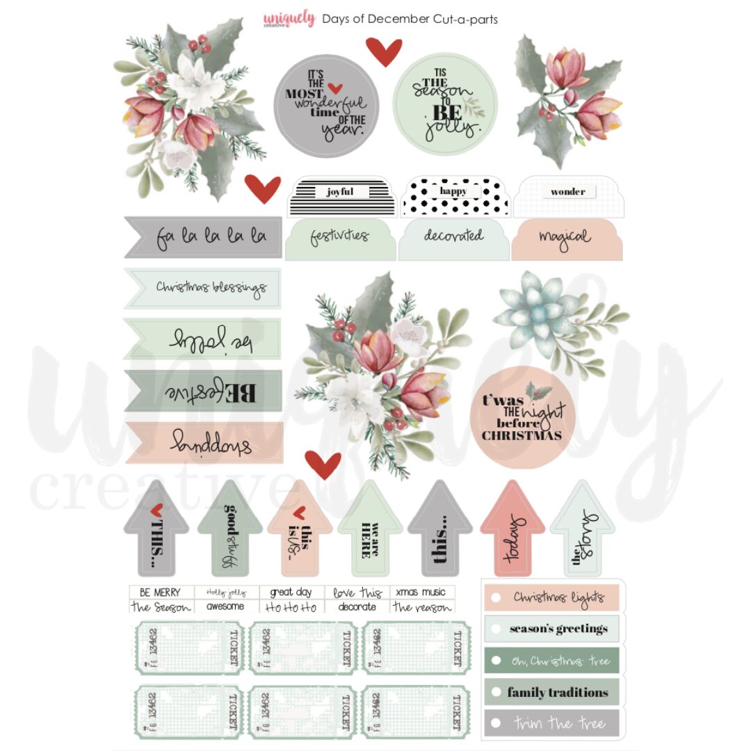 Uniquely Creative Cut-a-Part Sheet - Days of December