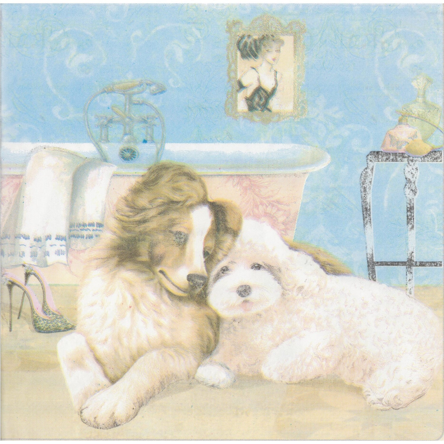 Summer River Napkin/Serviette - Dogs at Bathtime
