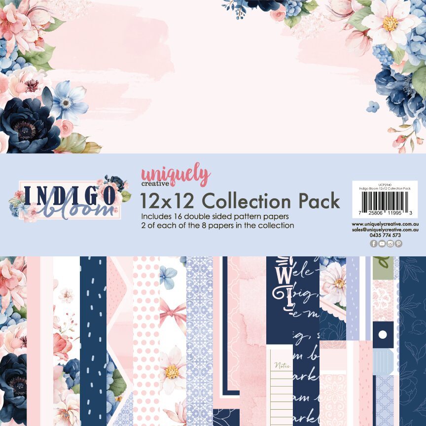 Uniquely Creative Indigo Bloom - 12x12" Collection Pack (16 papers)