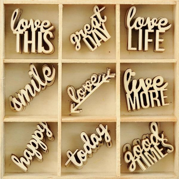 Kaisercraft Wooden Flourish Pack - Little Words