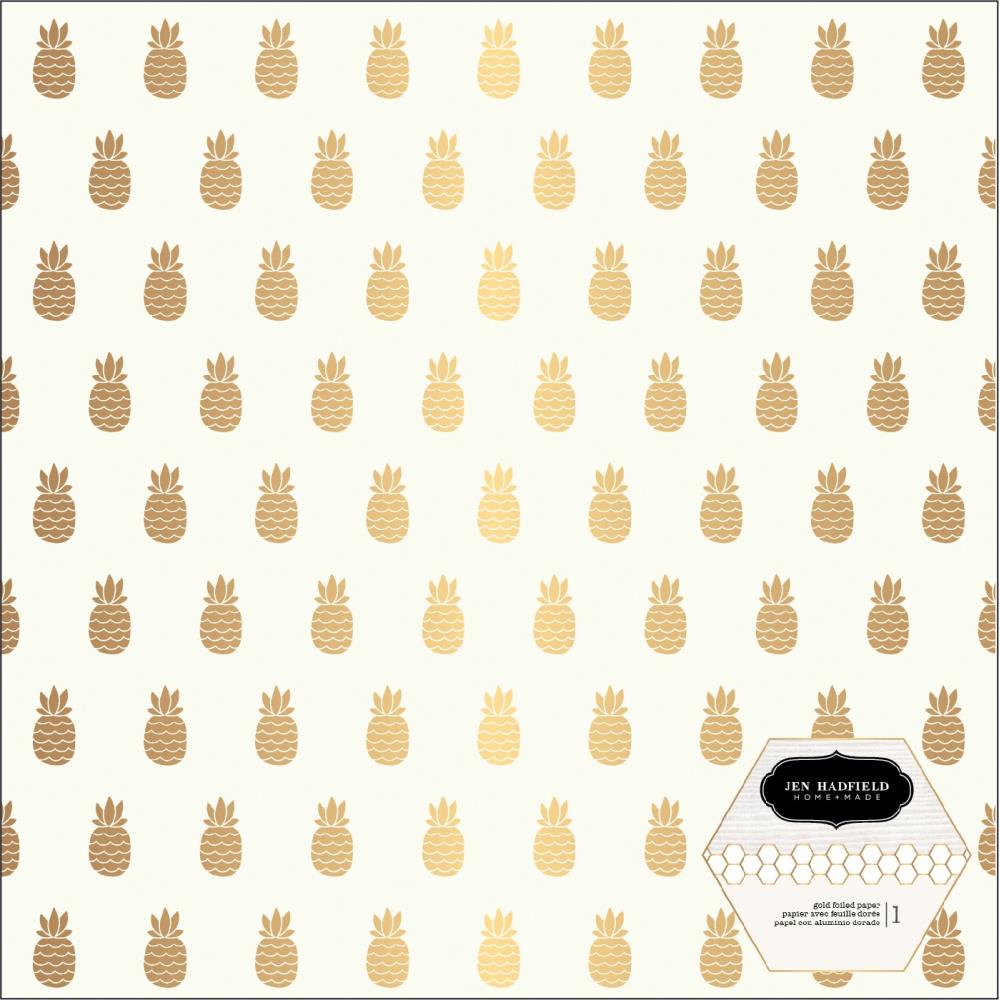American Crafts - Chasing Adventures - Pineapples - Foil on Paper