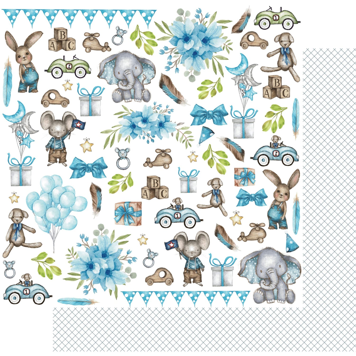 Uniquely Creative Hey Baby Boy - Snuggle Bunny Paper