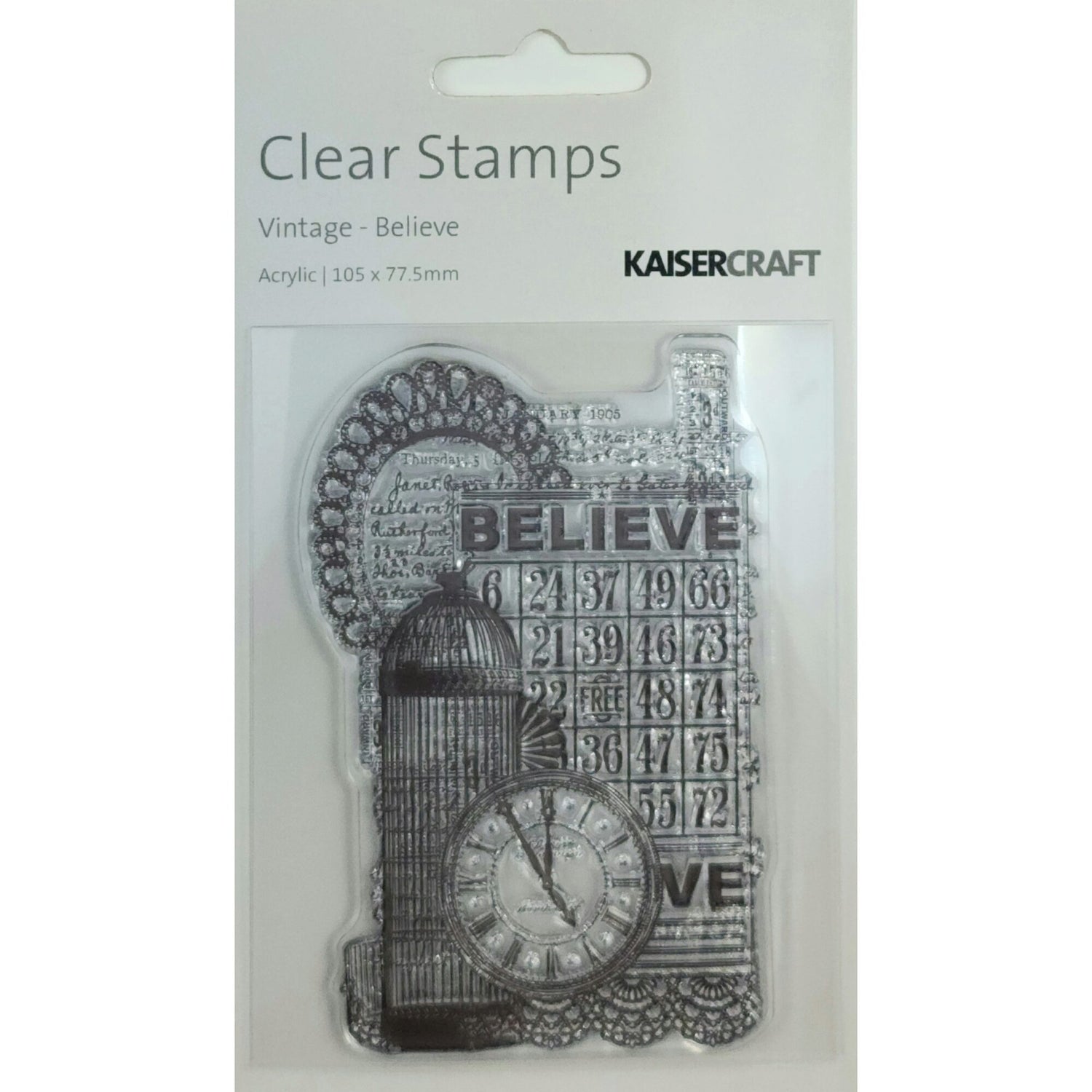 Kaisercraft Clear Stamp - Vintage Believe