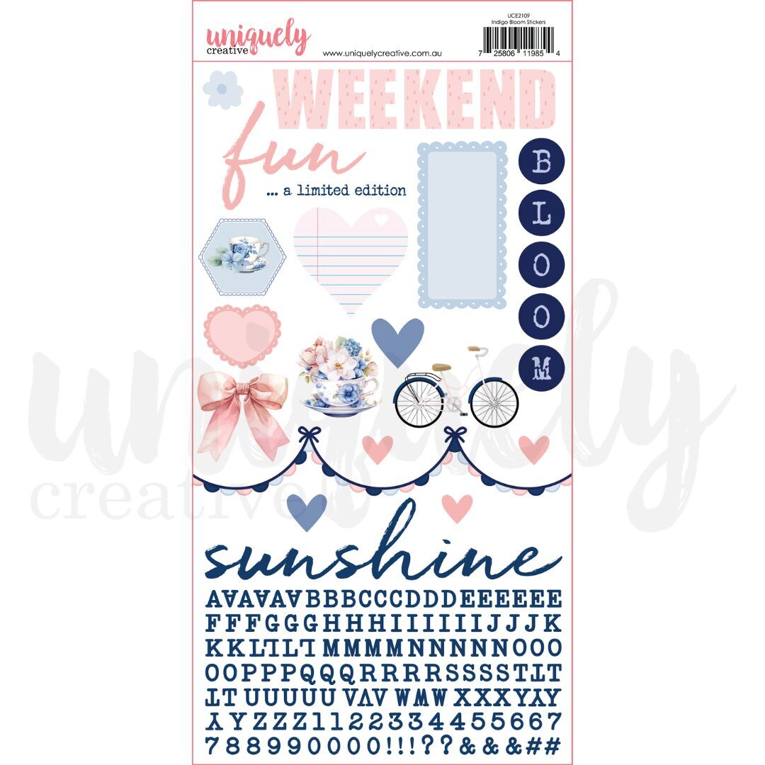 Uniquely Creative Stickers - Indigo Bloom