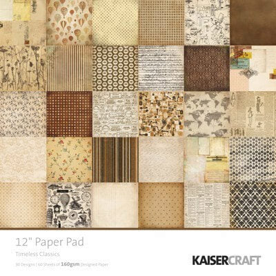 Kaisercraft 12x12" Paper Pad - Timeless Classics (60 papers)