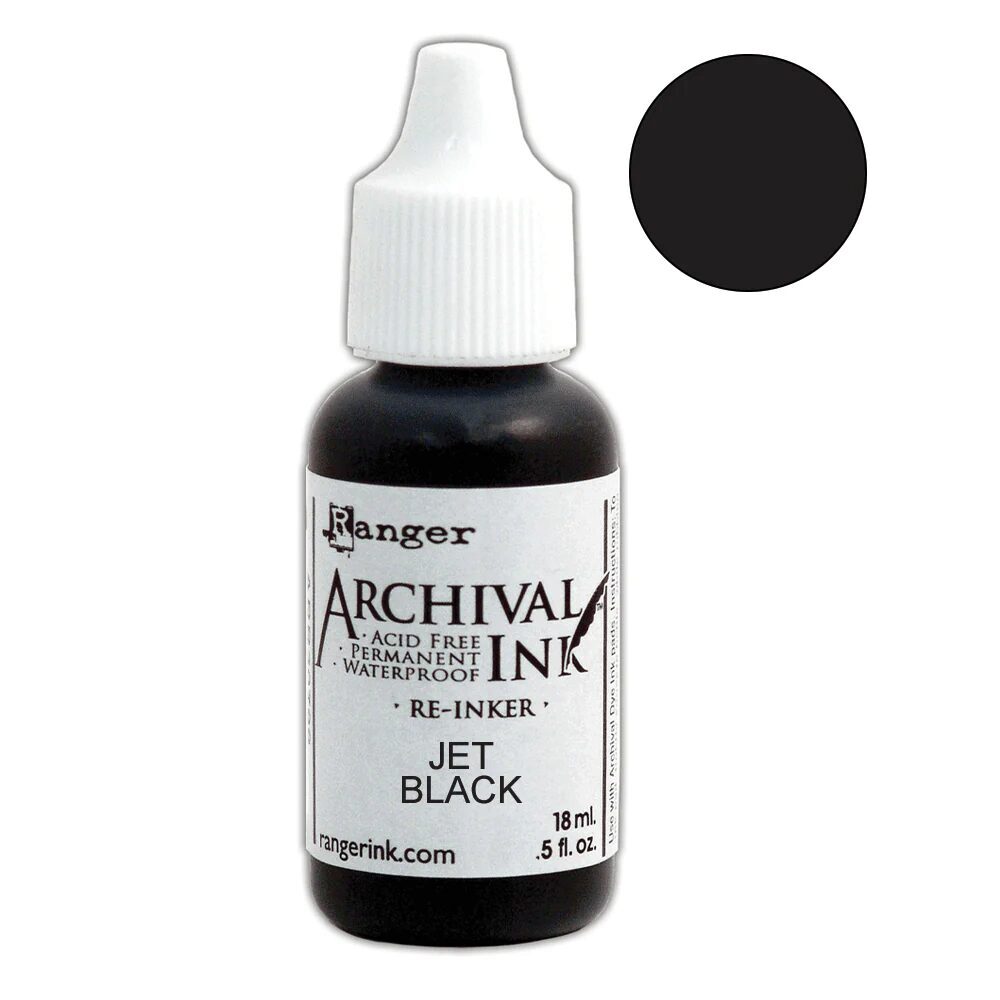 Ranger Archival Ink Pad Re-Inker - Jet Black