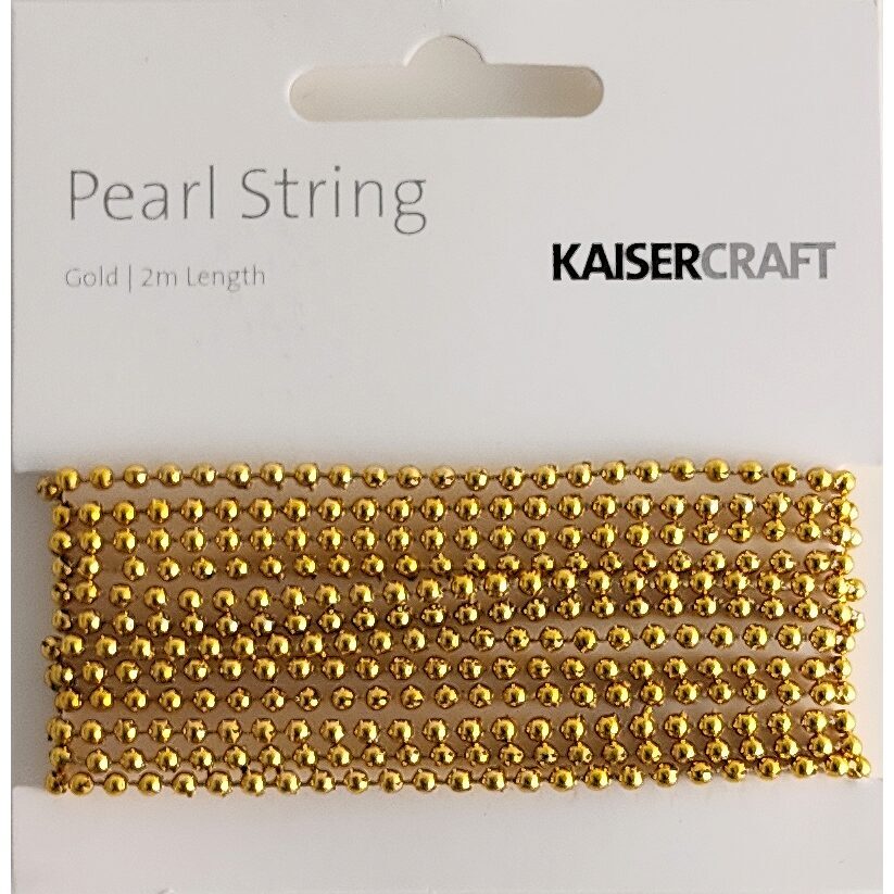 Kaisercraft Pearl String - Gold