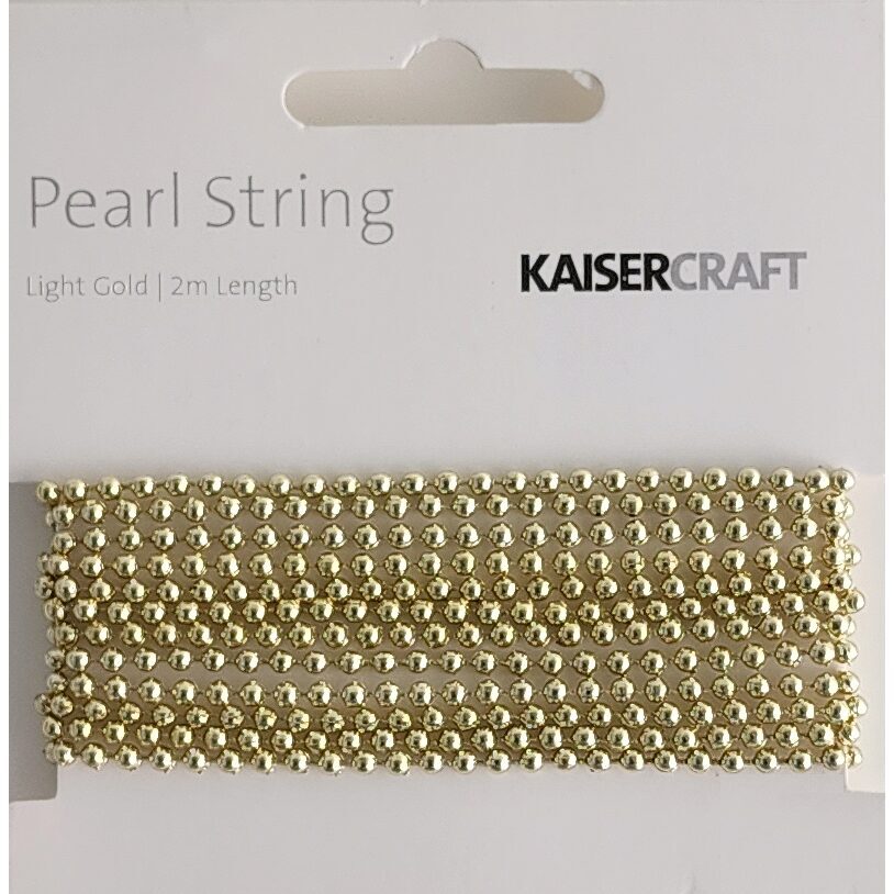 Kaisercraft Pearl String - Light Gold