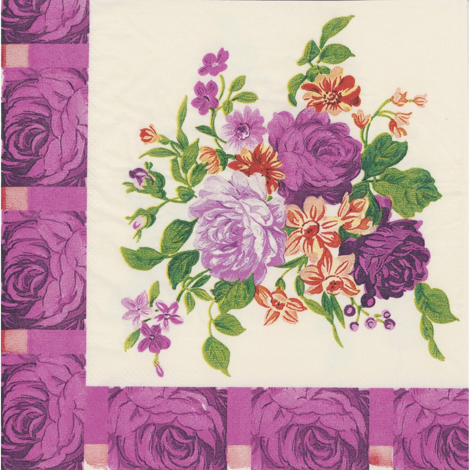 Unbranded Napkin/Serviette - Purple Florals