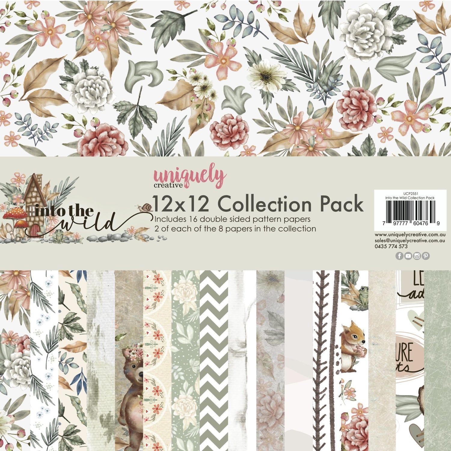 Uniquely Creative Into the Wild 12x12 Collection Pack (16 papers)