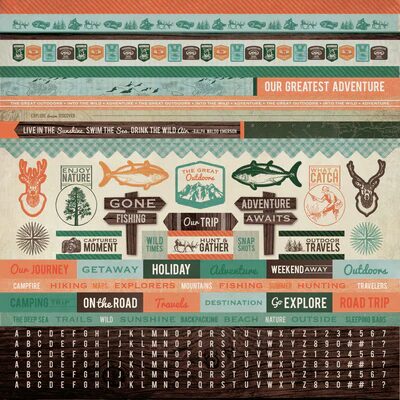 Kaisercraft 12x12" Sticker Sheet - Outdoor Trail