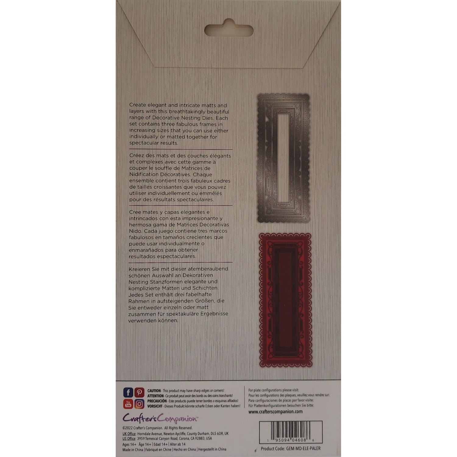 Crafter's Companion Elements Nesting Dies - Slimline