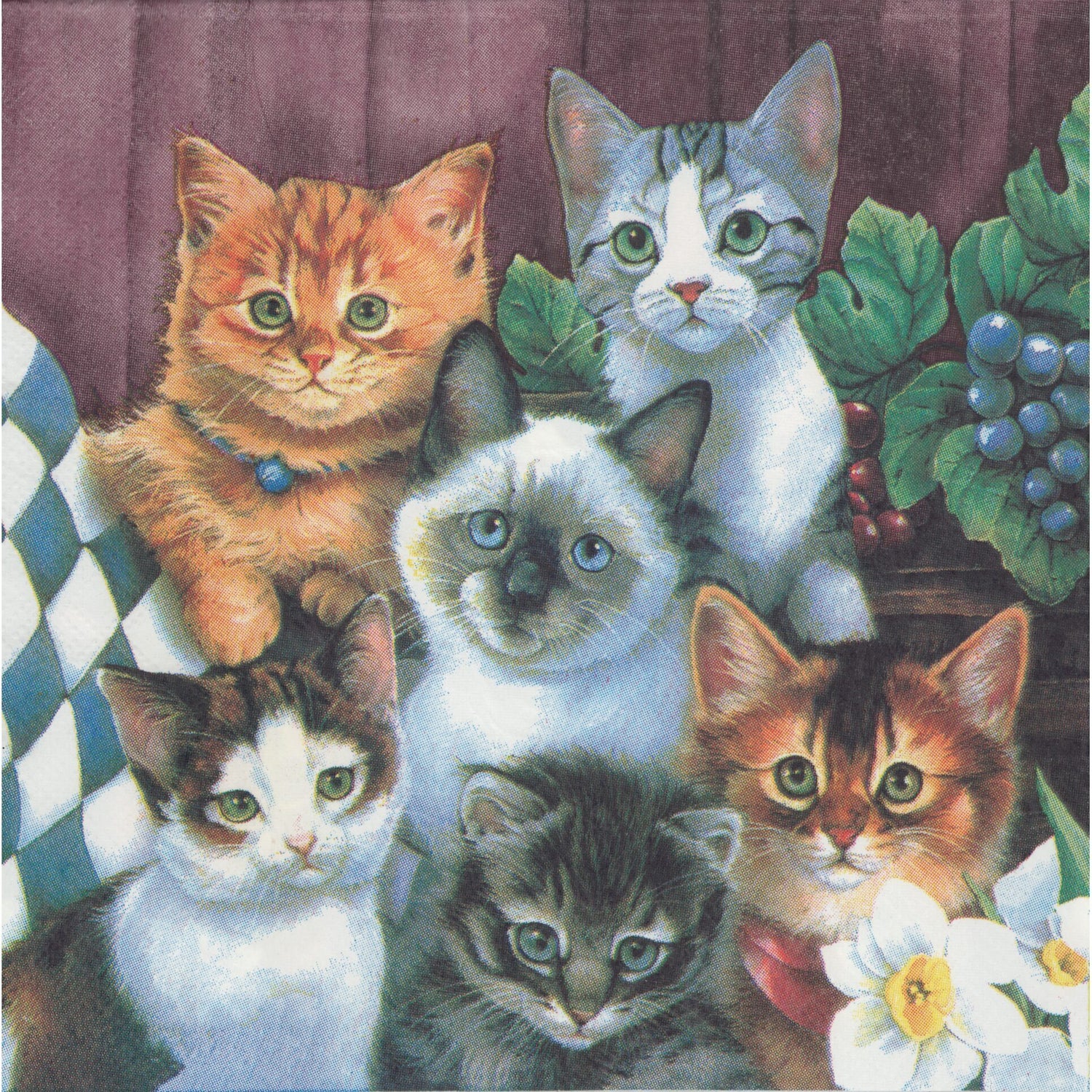 Cypress Home Napkin/Serviette - Cuddly Kittens