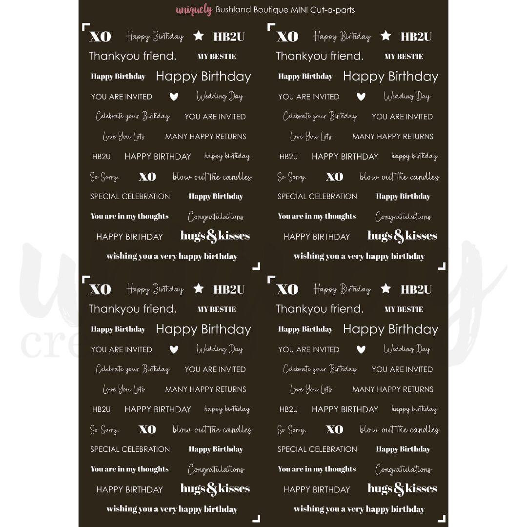 Uniquely Creative Cut-a-Part Mini Sheet - Bushland Boutique
