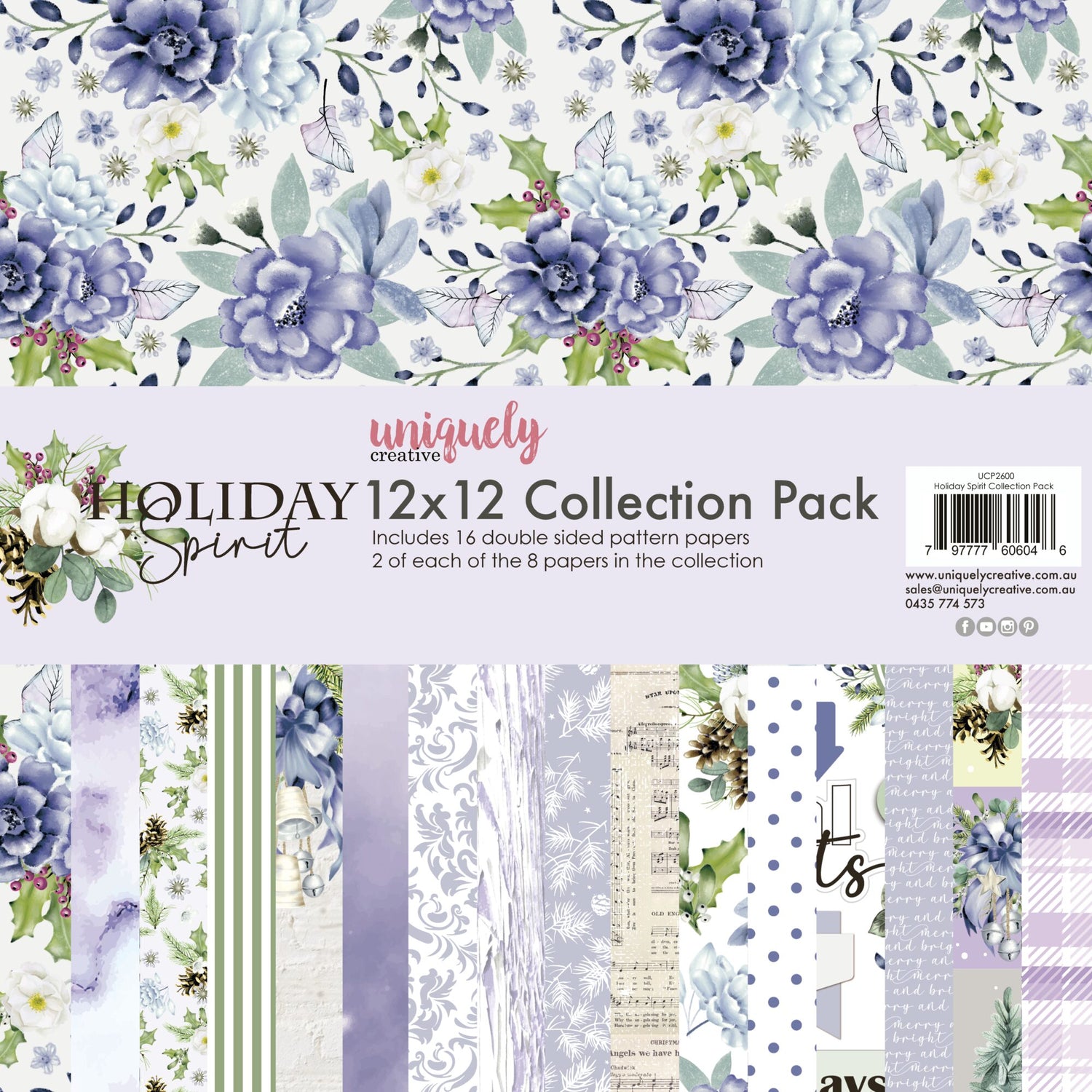 Uniquely Creative Holiday Spirit - 12x12" Collection Pack (16 papers)