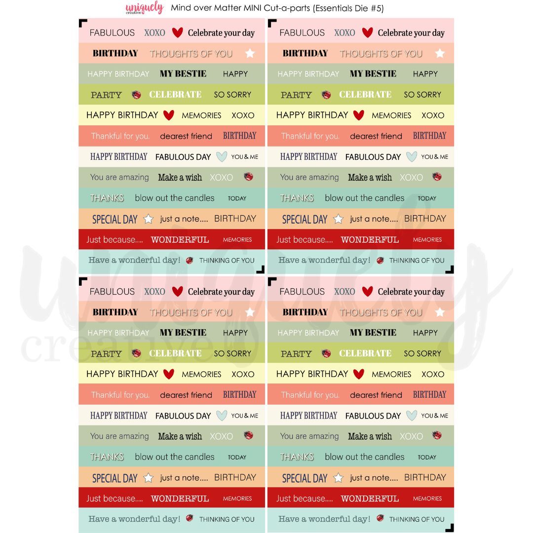 Uniquely Creative Cut-a-Part Mini Sheet - Mind over Matter