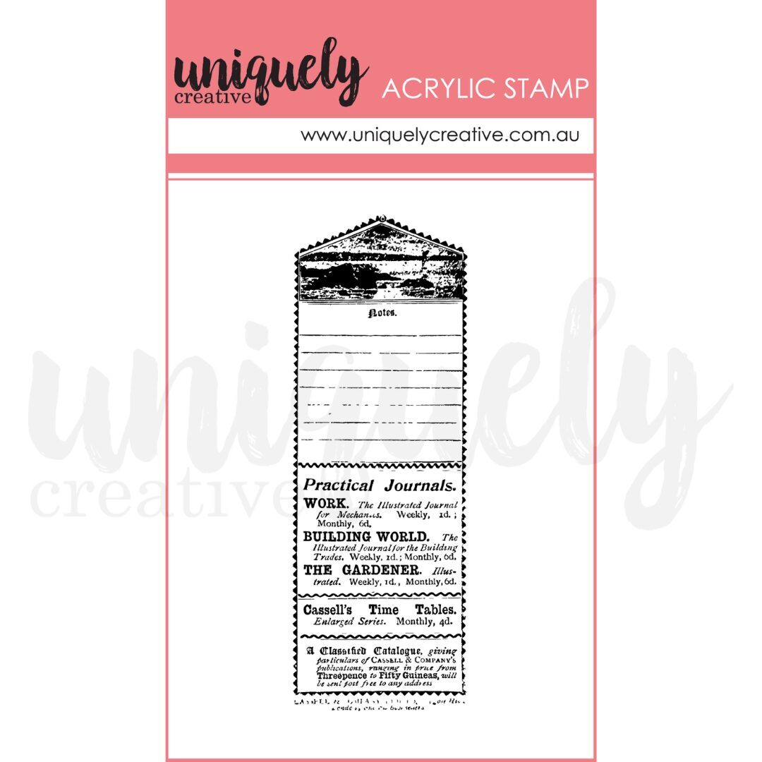 Uniquely Creative Mark Making Stamp - Vintage Advert