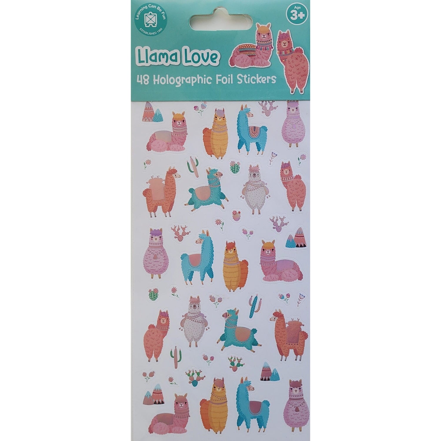 Learning Can be Fun Holographic Foil Stickers - Llama Love