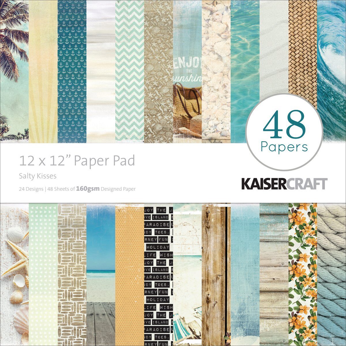 Kaisercraft 12x12" Paper Pad - Salty Kisses (48 papers)
