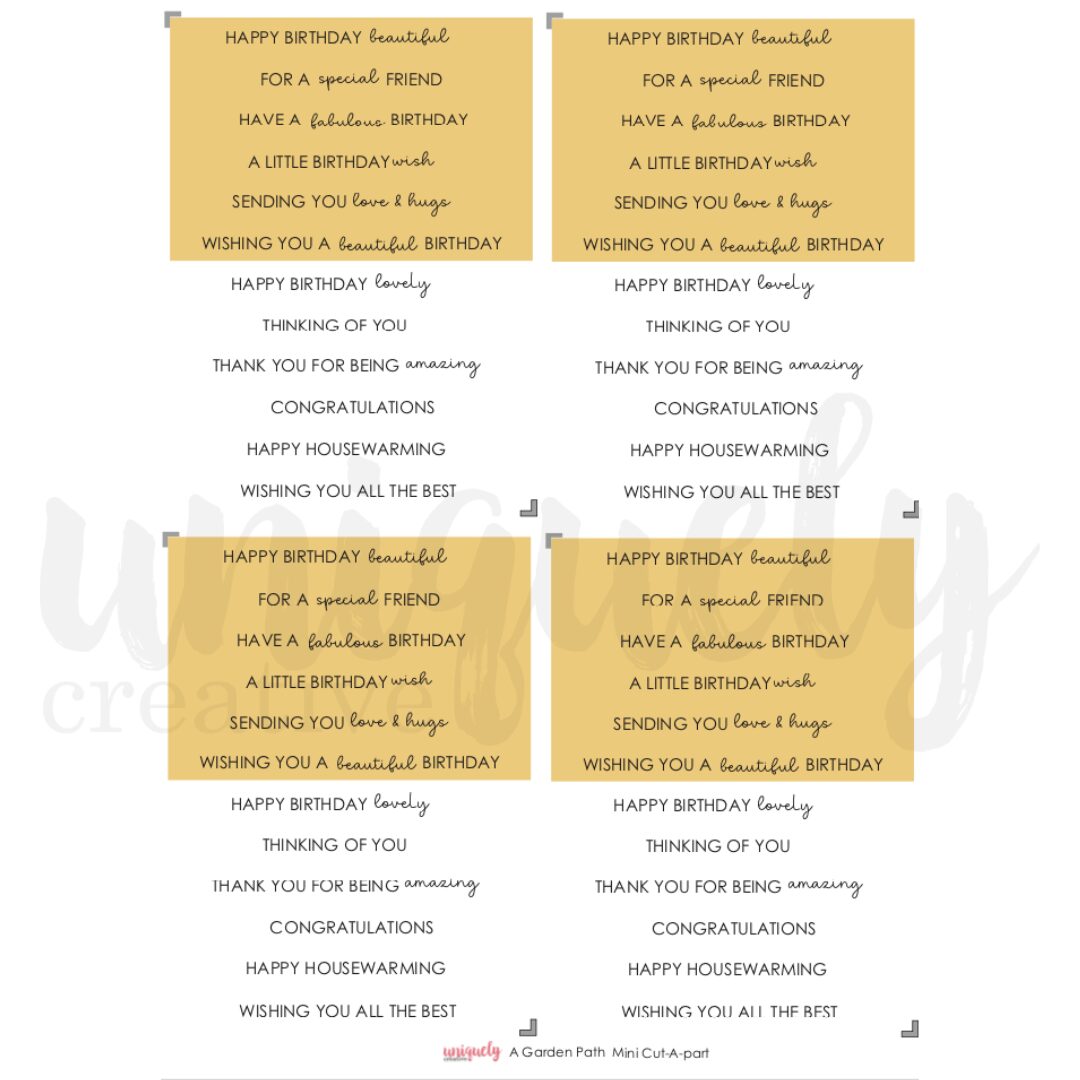 Uniquely Creative Cut-a-Part Mini Sheet - Garden Path