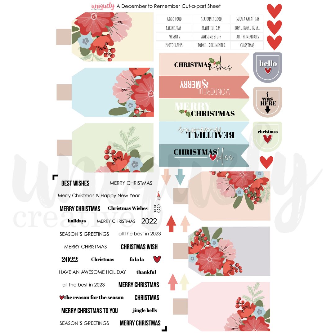 Uniquely Creative Cut-a-Part Sheet - A December to Remember