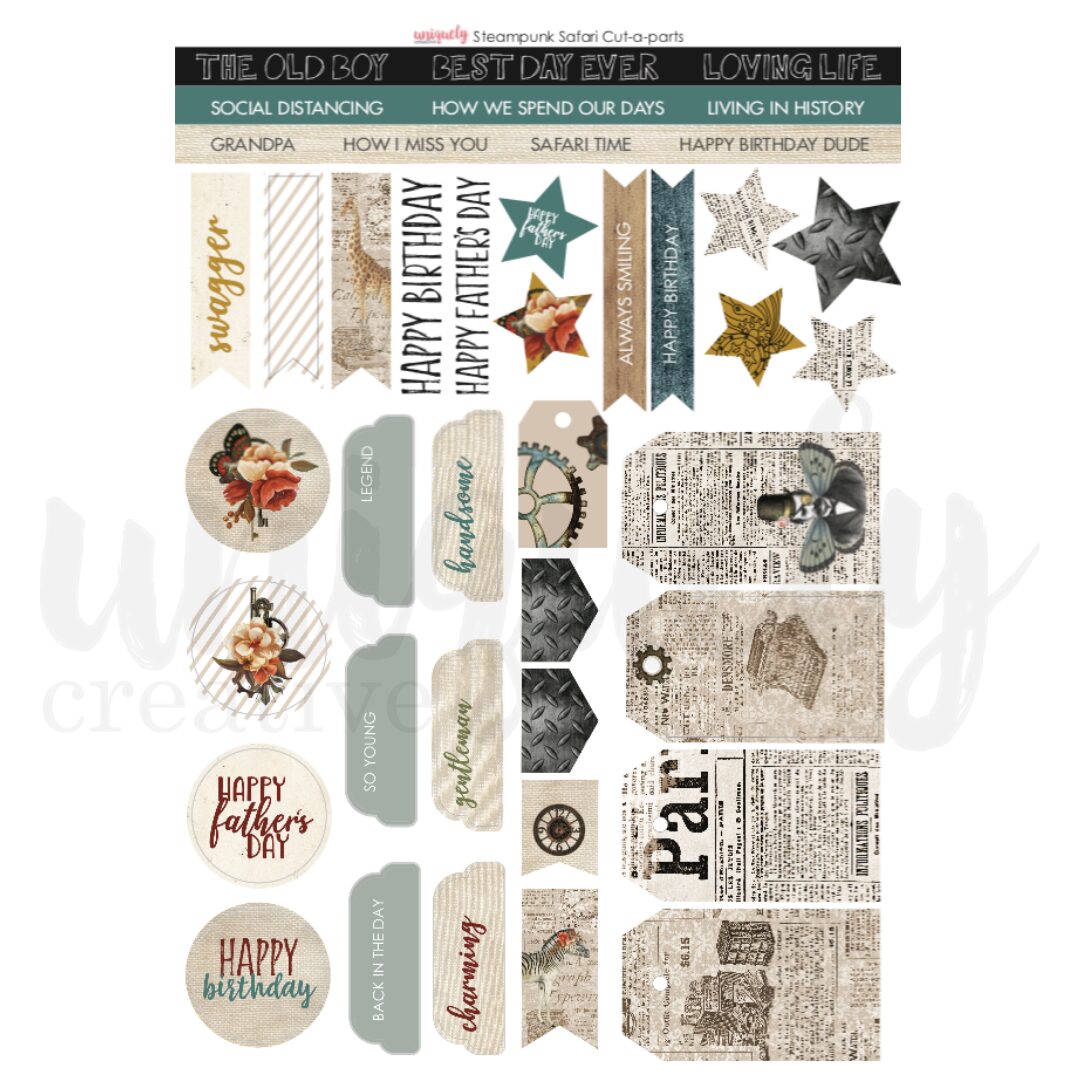 Uniquely Creative Cut-a-Part Sheet - Steampunk Safari