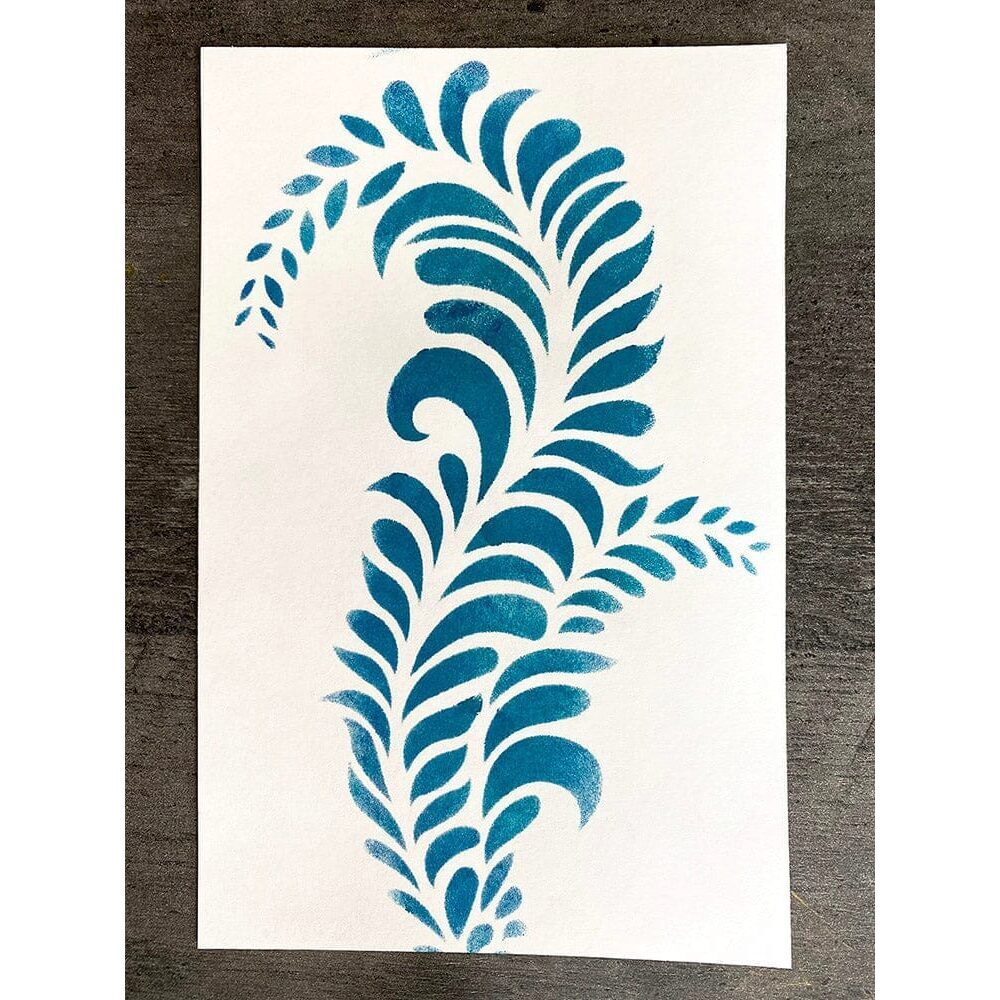 Dina Wakley MEDIA Stencil - Giant Flourish