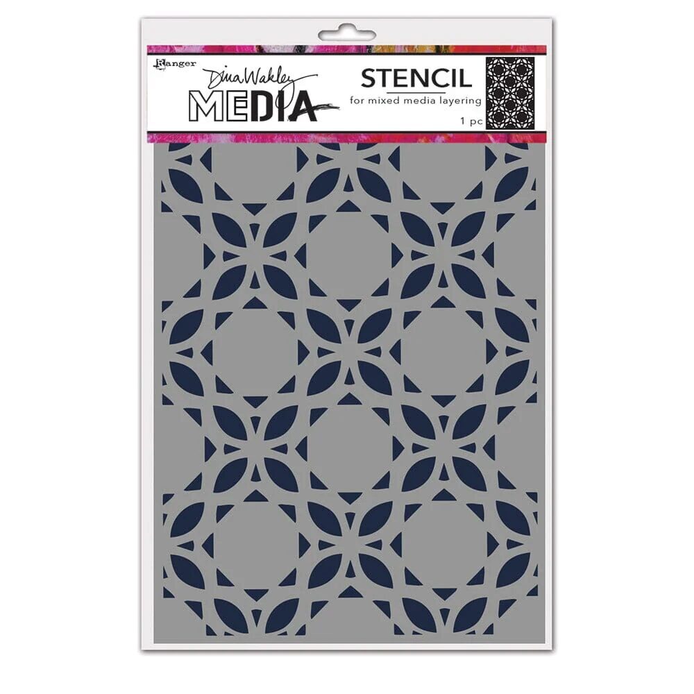 Dina Wakley MEDIA Stencil - Curly Tiles