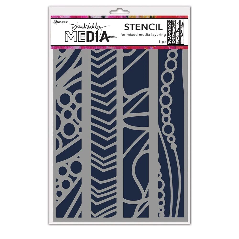 Dina Wakley MEDIA Stencil - In a Line