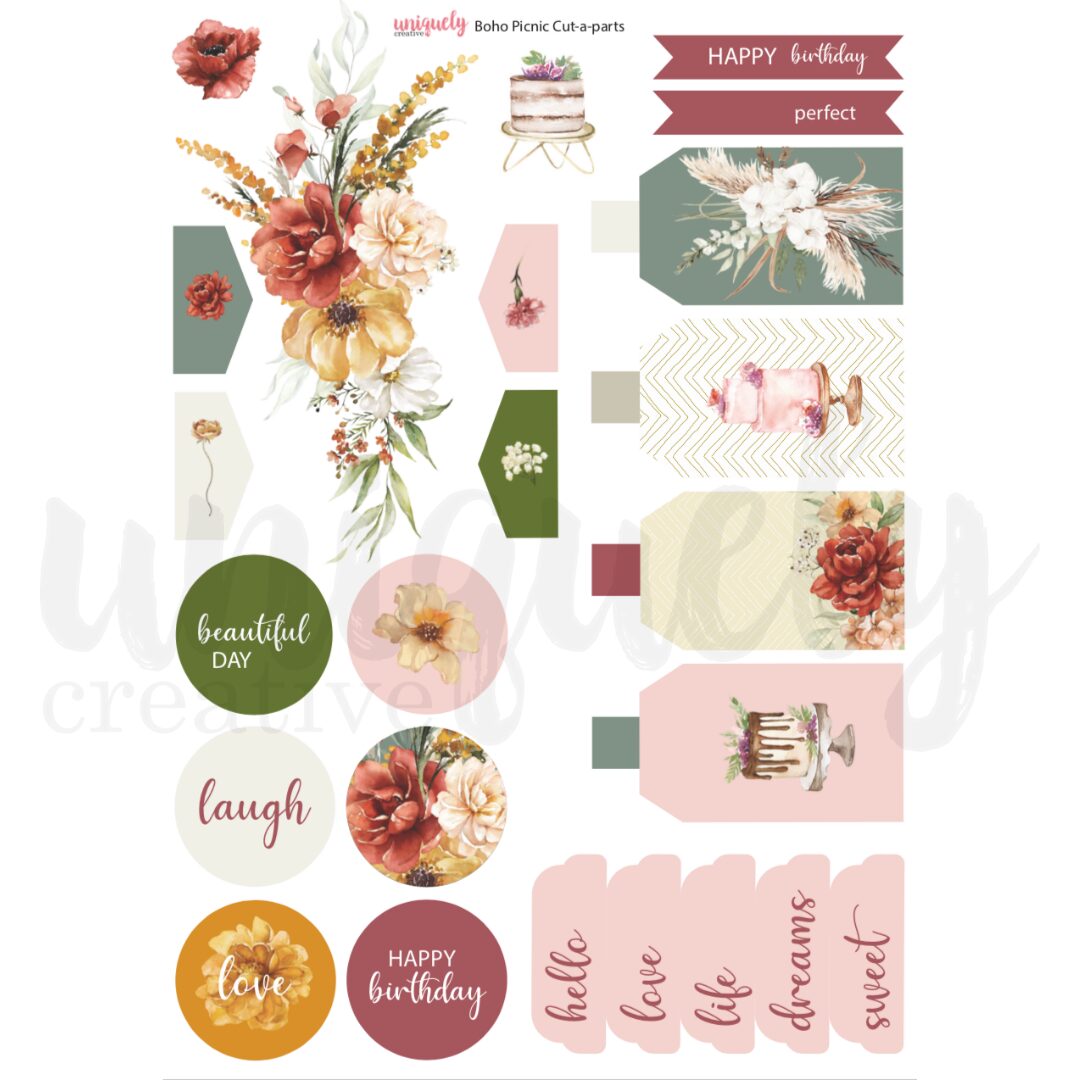 Uniquely Creative Cut-a-Part Sheet - Boho Picnic