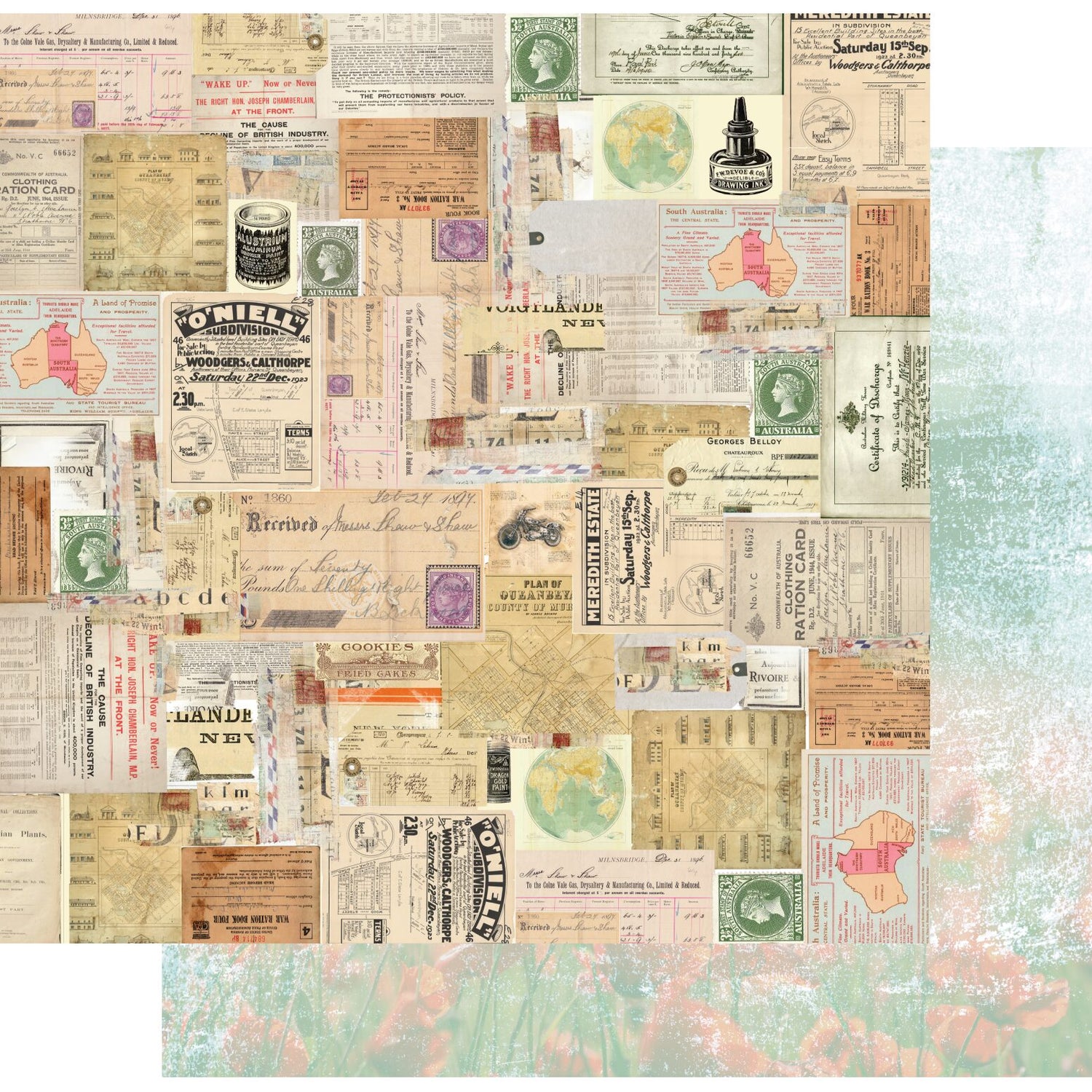 Uniquely Creative Tapestry of Time - Old News Paper