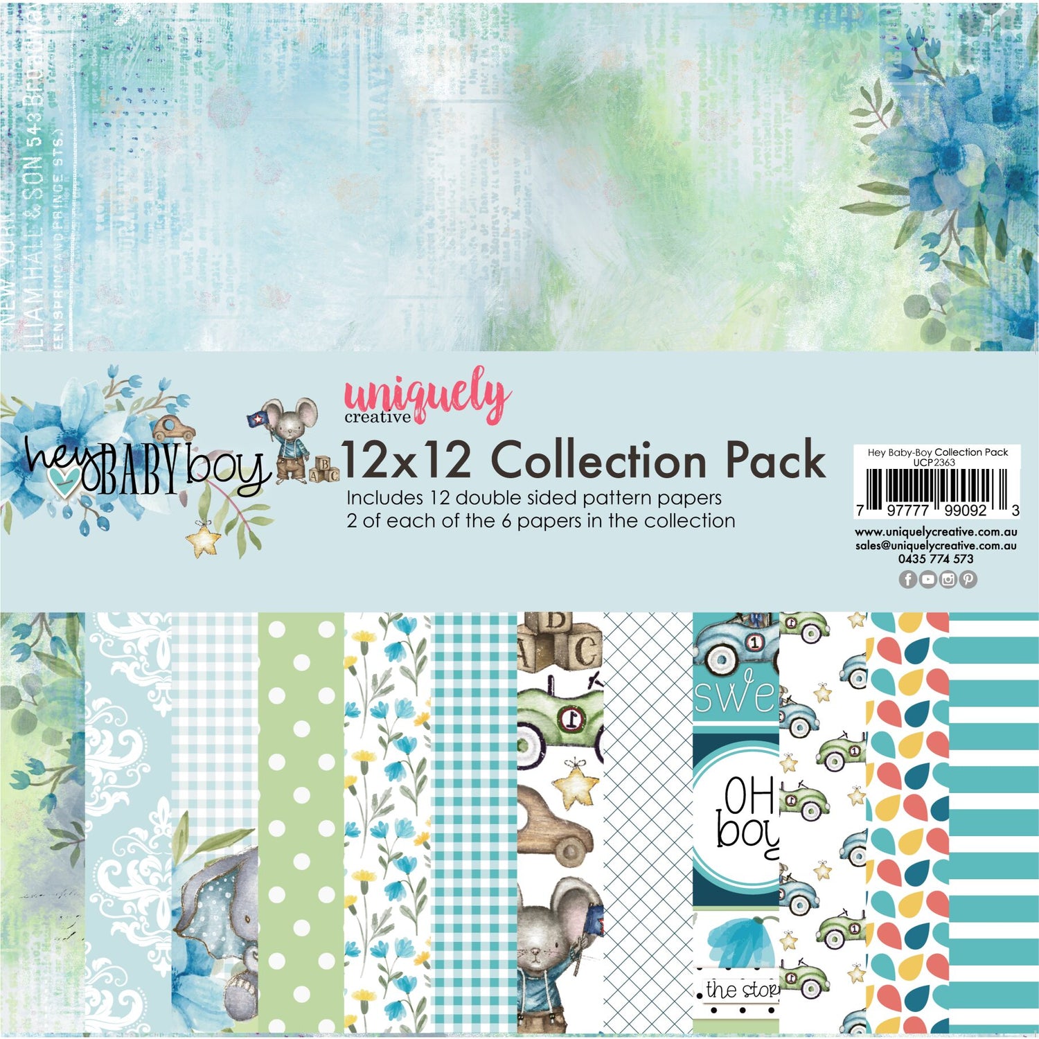 Uniquely Creative Hey Baby Boy - 12x12" Collection Pack (12 papers)
