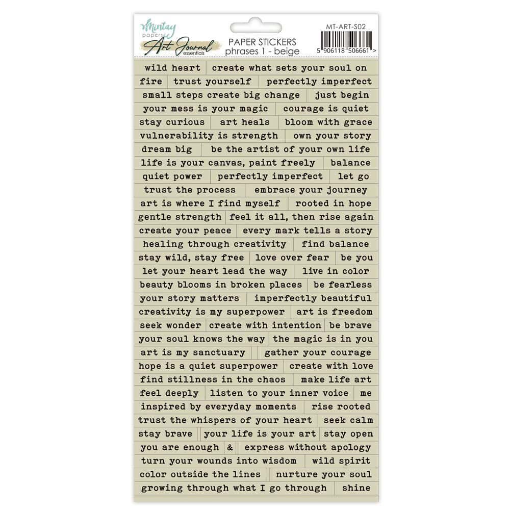 Mintay Art Journal Essentials - Phrases 1 (Beige)