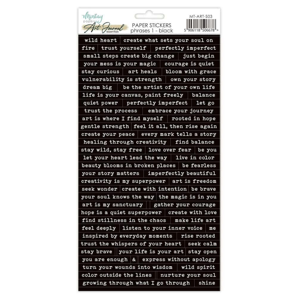 Mintay Art Journal Essentials - Phrases 1 (Black)
