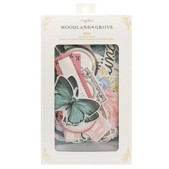 American Crafts Paperie Pack - Woodland & Grove - 200 pieces