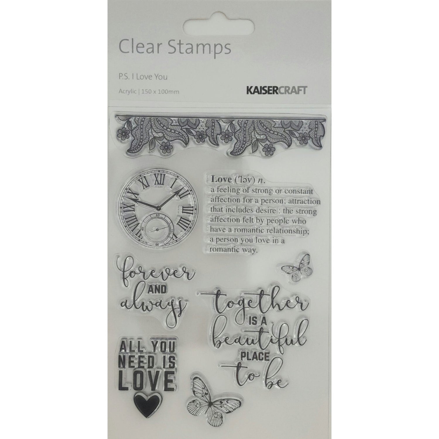 Kaisercraft Acrylic Stamp - P.S. I Love You