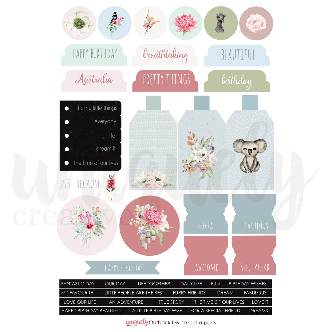 Uniquely Creative Cut-a-Part Sheet - Outback Divine