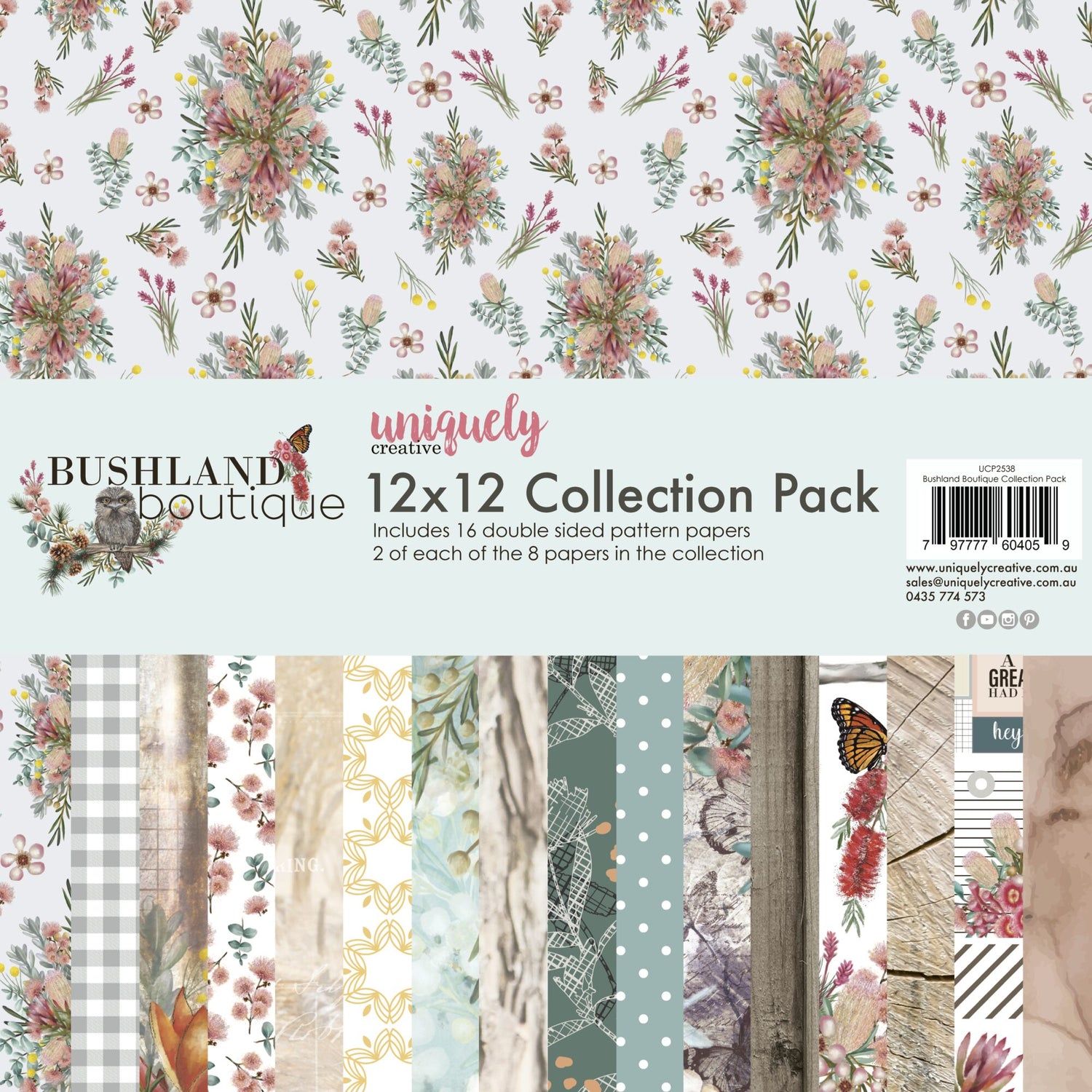 Uniquely Creative Bushland Boutique - 12x12" Collection Pack (16 papers)