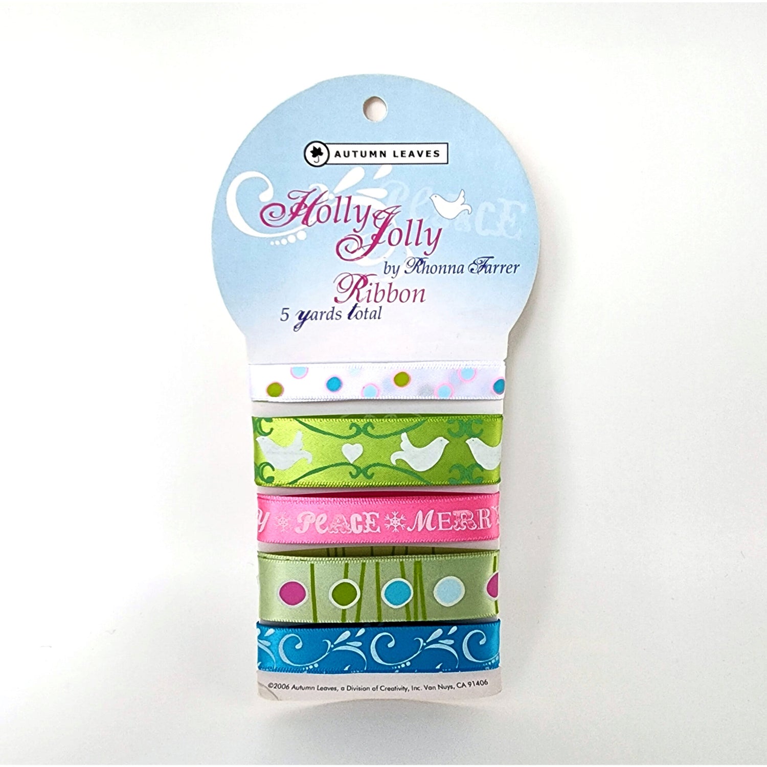 Autumn Leaves Holly Jolly Ribbon - 5yards