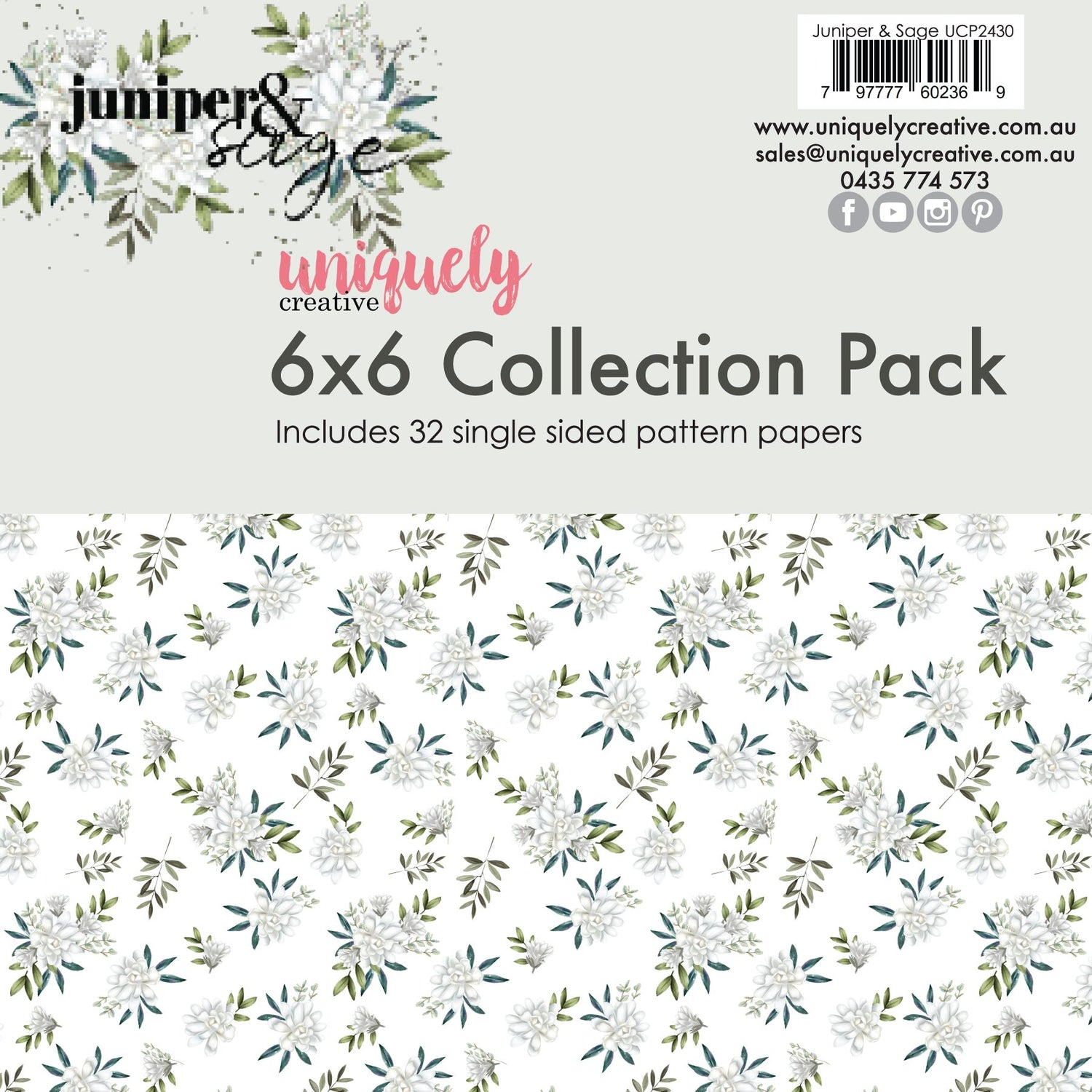Uniquely Creative Juniper & Sage - 6x6" Collection Pack (32 papers)