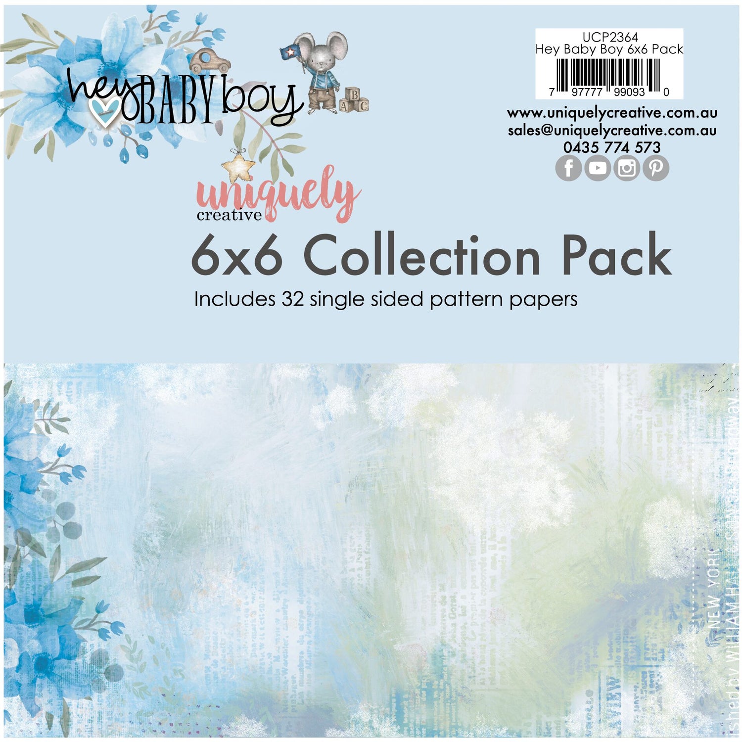 Uniquely Creative Hey Baby Boy - 6x6" Collection Pack (32 papers)