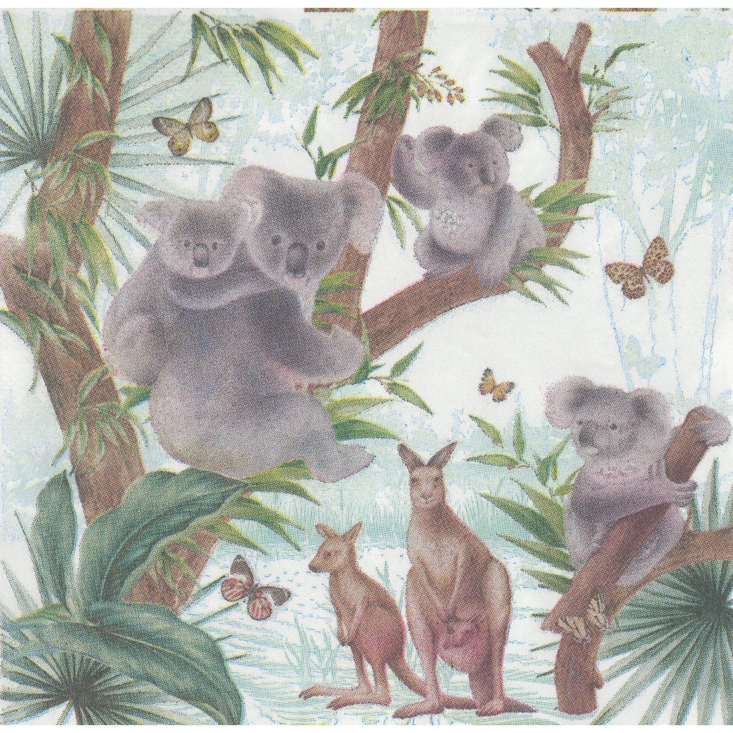 Unbranded Napkin/Serviette - Koalas & Kangaroos