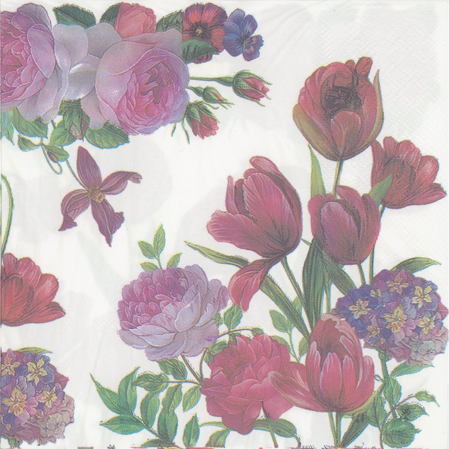 Unbranded Napkin/Serviette - Tulips & Roses