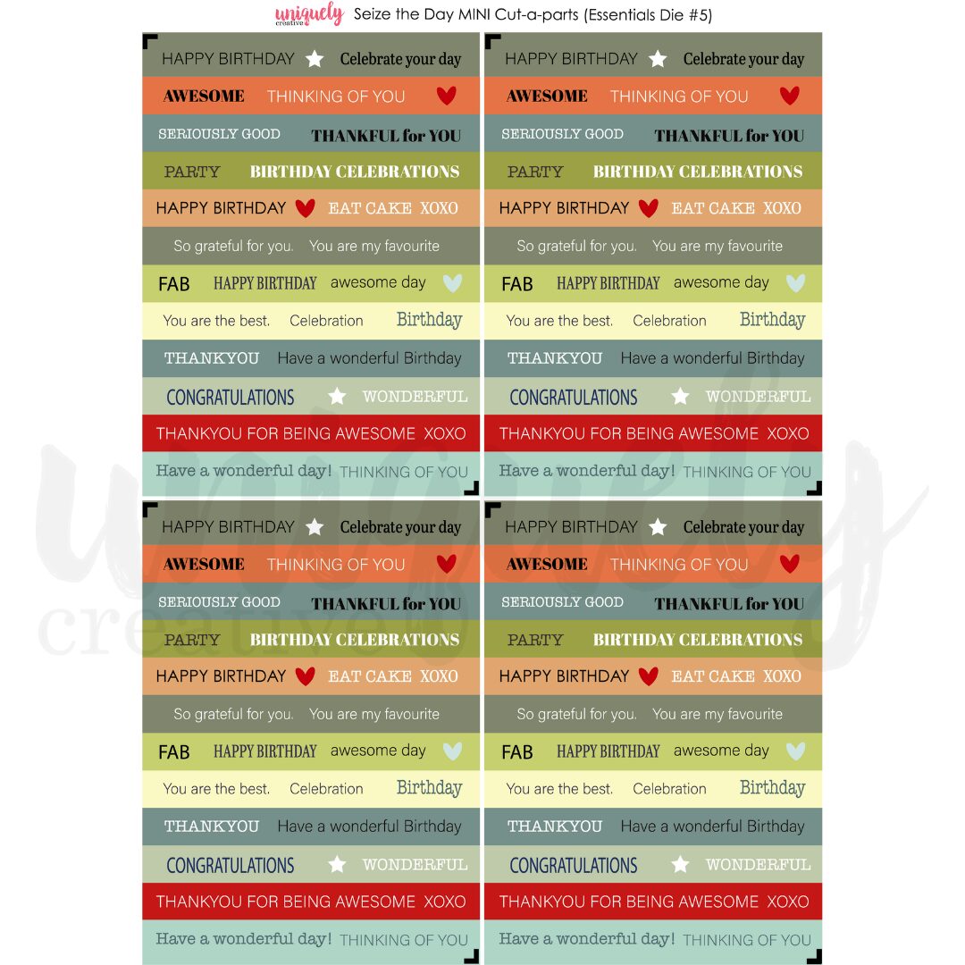 Uniquely Creative Cut-a-Part Mini Sheet - Seize the Day