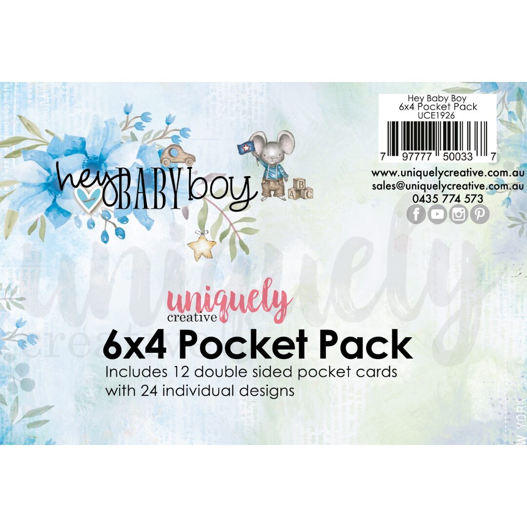 Uniquely Creative 6x4" Pocket Pack - Hey Baby Boy