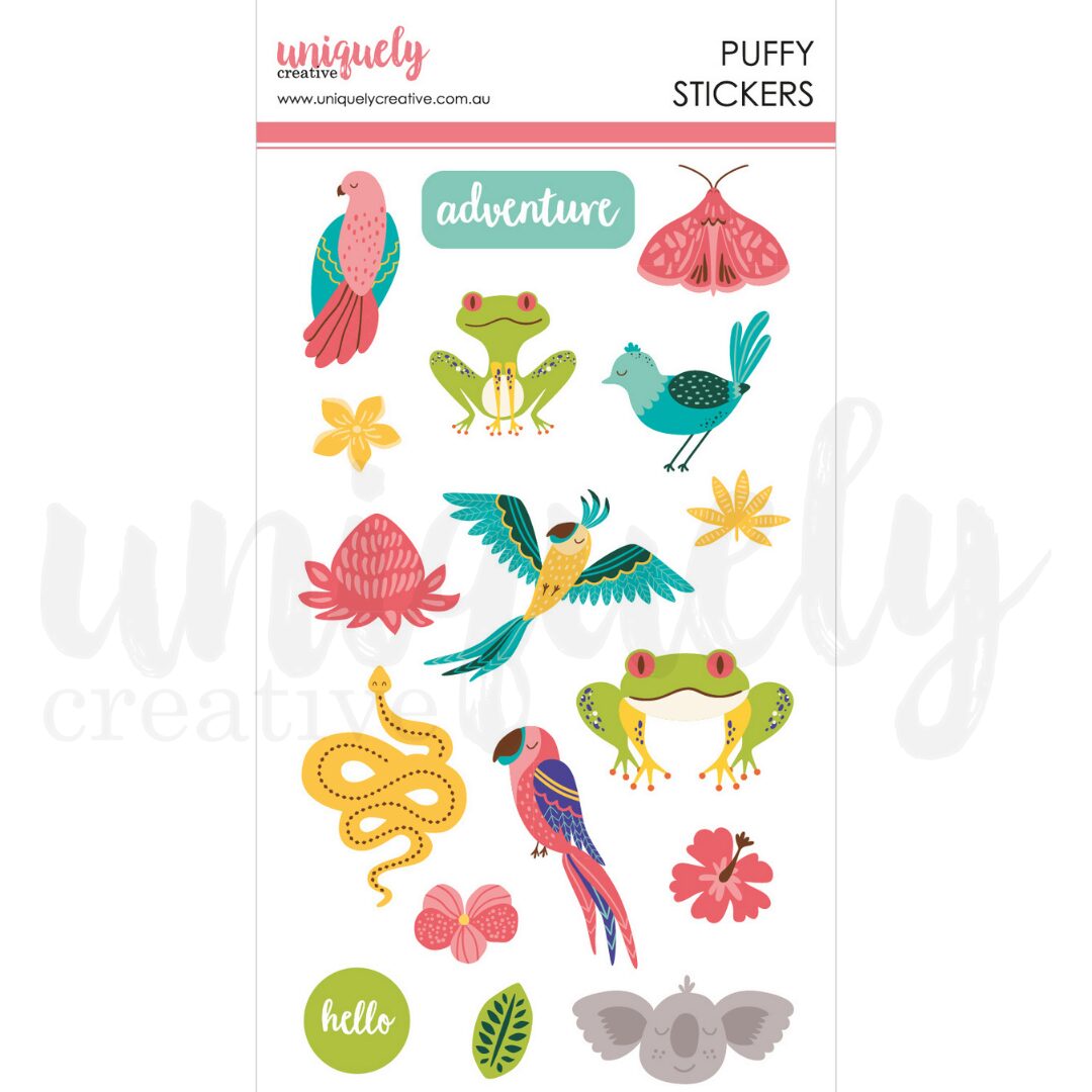 Uniquely Creative Puffy Stickers - Rainforest Retreat