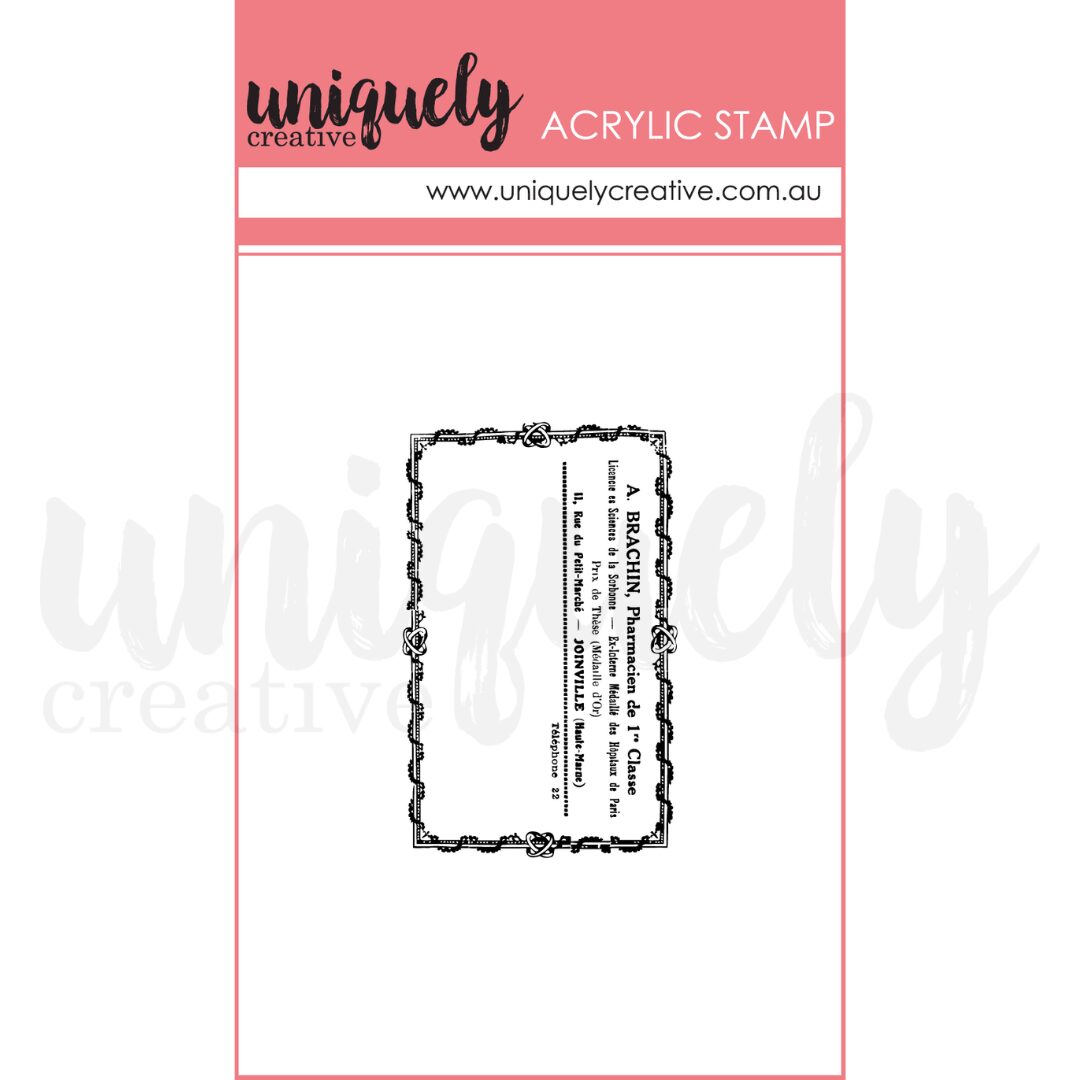 Uniquely Creative Mark Making Stamp - Vintage Pharmacy